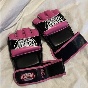 Pink and Black MMA Gloves